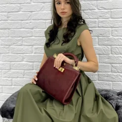 Torebka skórzana ze zwierzęcymi wstawkami z przodu i z tyłu "Anna Maria Luisa de' Medici"