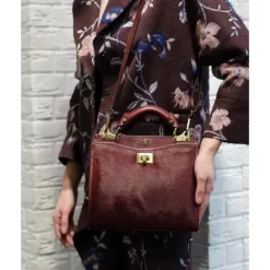 Torebka skórzana ze zwierzęcymi wstawkami z przodu i z tyłu "Anna Maria Luisa de' Medici"