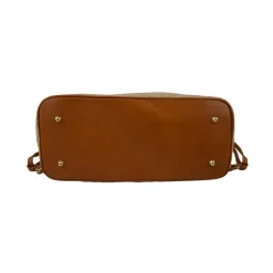 Torebka ze skóry i naturalnej słomy z subtelnym wzorem "Vetulonia" SUM