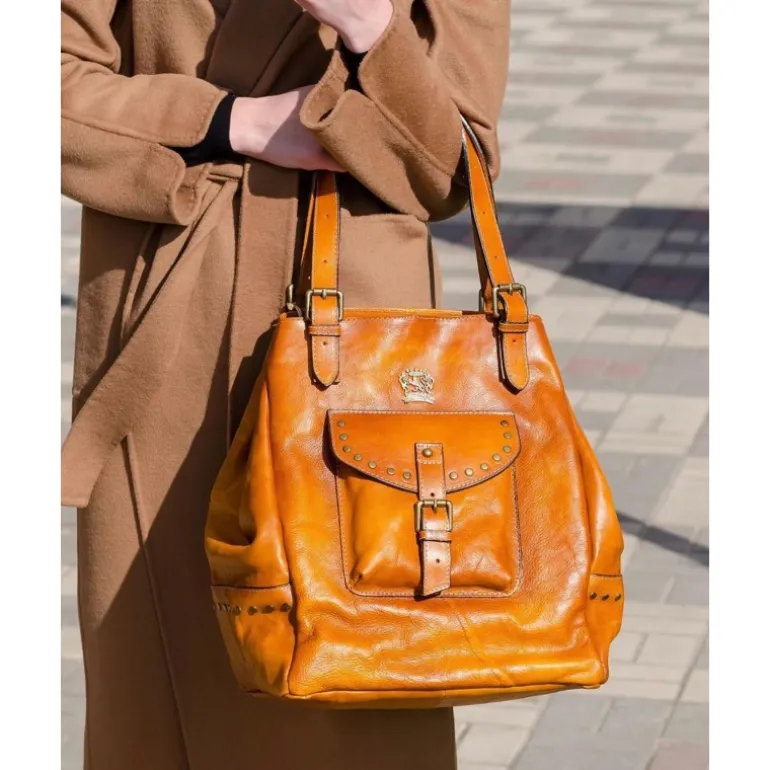 Wspaniała duża torebka ze skóry "Talamone" P